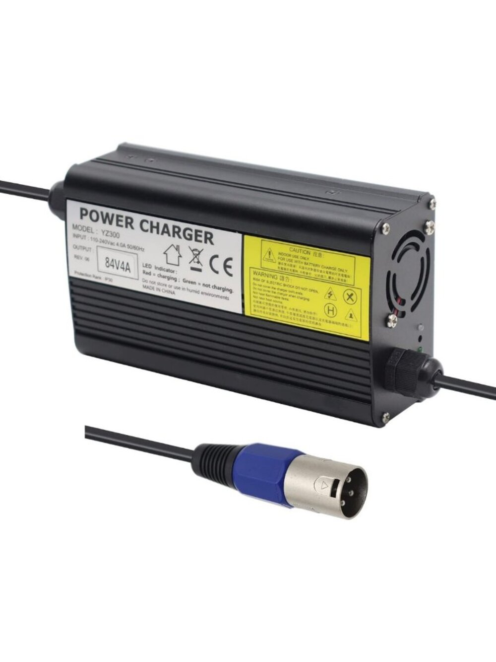 84V 4A Lithium Battery Charger AC Adapter for 20S 72V Li-ion Packs, XLR Plug